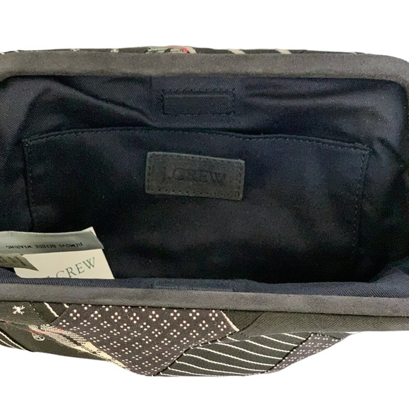 J. Crew Silk & Wool Patchwork Tie Clutch Bag NWT - Picture 8 of 9